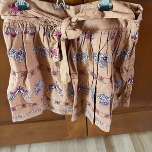 Anthropologie Embroidered Meghan Mini Skirt